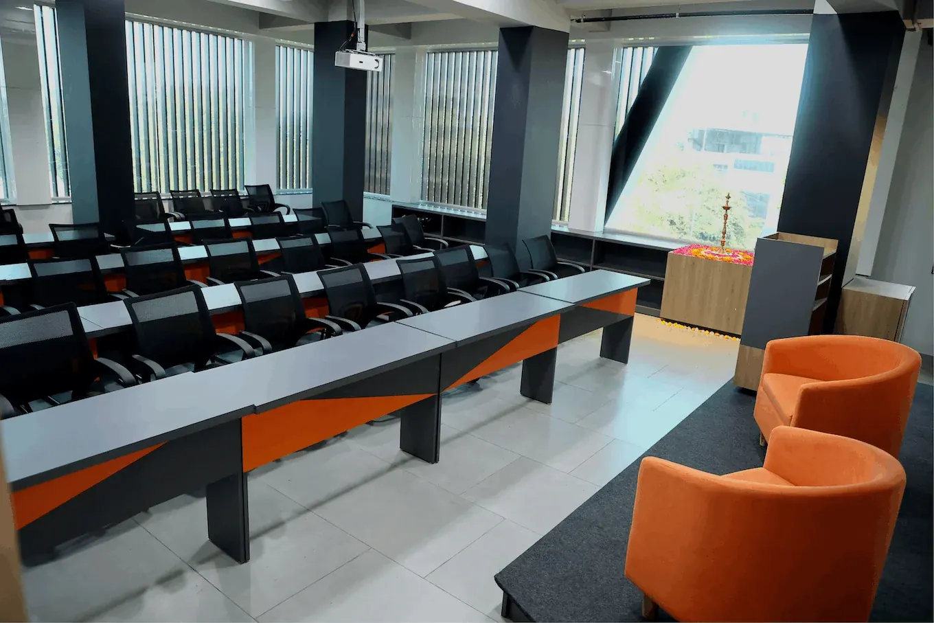 Classroom seating at Fireblaze AI School's Mate Square center in Nagpur