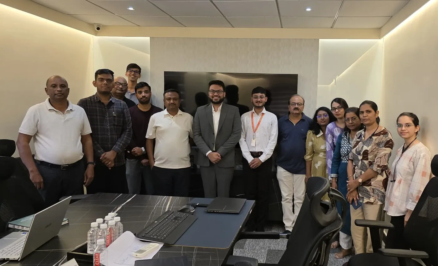 Fireblaze AI School trainer with Basant Agro Tech employees after an AI for productivity session at their Nagpur office